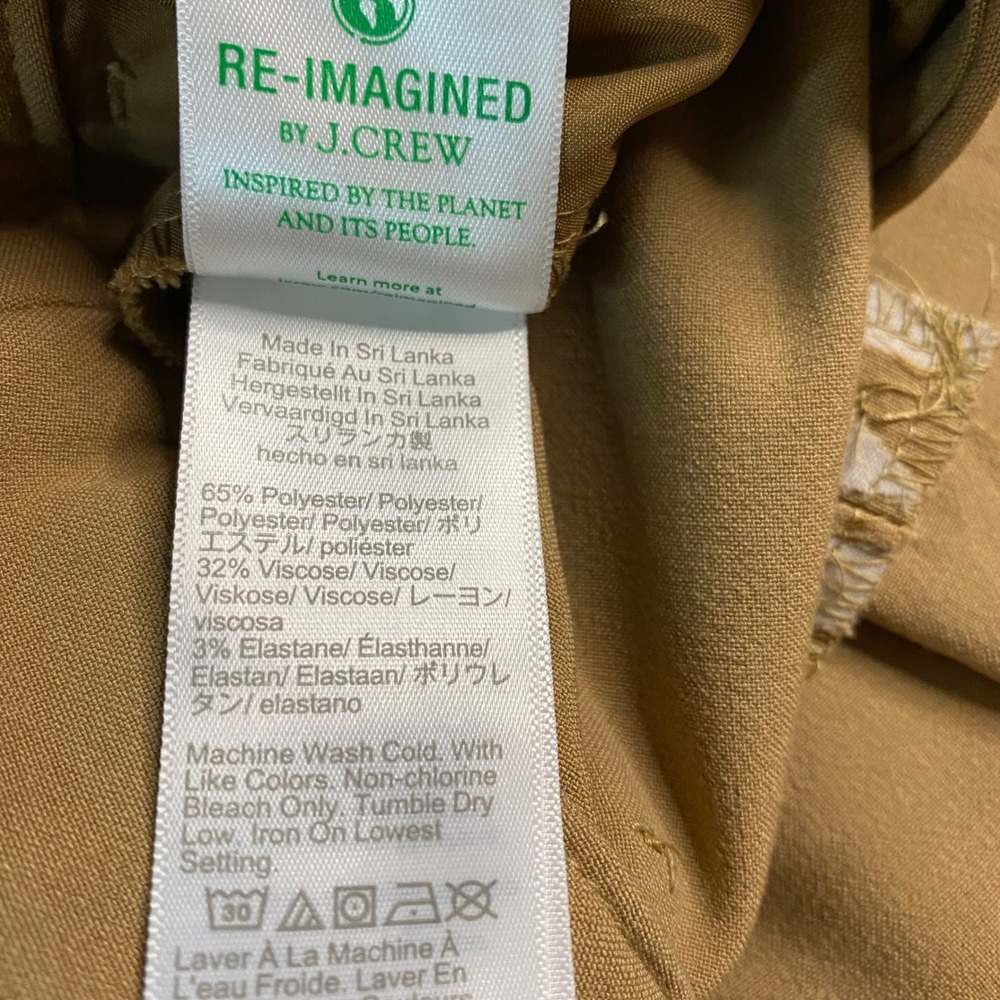 J Crew Ruby Crop Pant‎ Khaki Tan Straight Leg Women's Casual Comfort Size 24 EUC - Picture 8 of 8